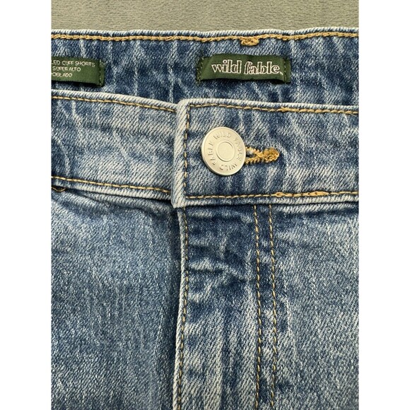 Wild Fable Juniors 17 R Super High Rise Rolled Cuff Jean Shorts Blue Medium Wash - Picture 5 of 12
